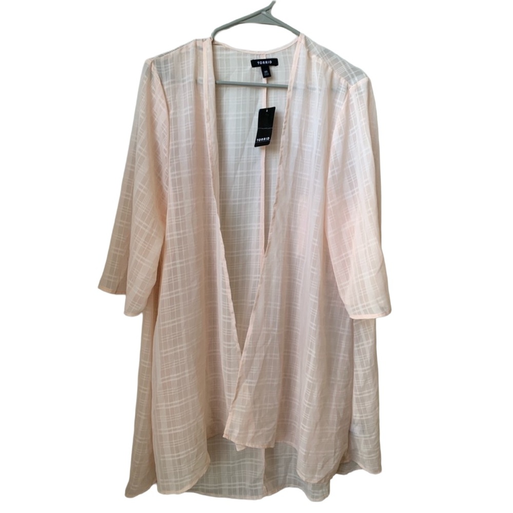 TORRID Women’s Peachy Pink Short Sleeve Duster Kimono